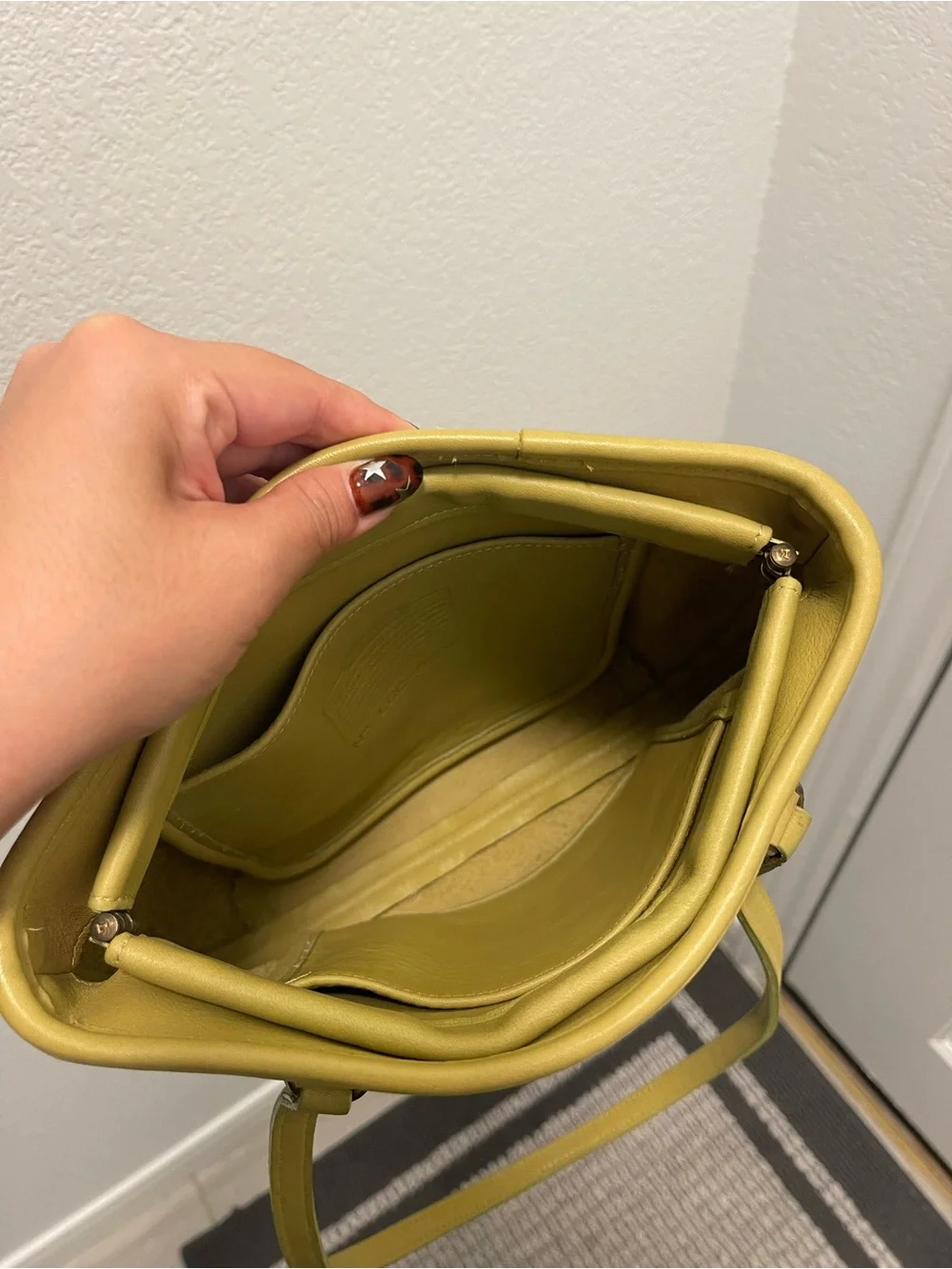 Coach lime framed pouch 9996